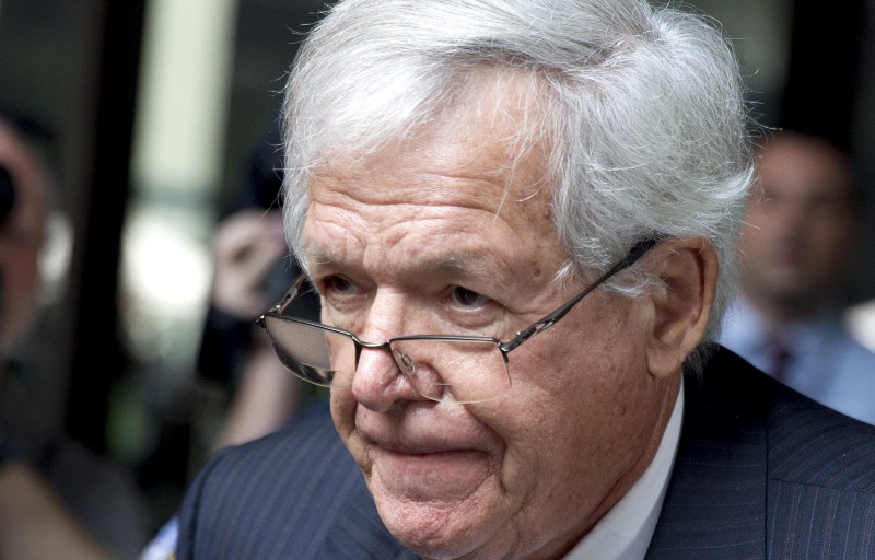 Former U.S. House Speaker Dennis Hastert departs the federal courthouse in Chicago. A man who alleges he was sexually abused by Hastert decades ago and was later promised $3.5 million to stay quiet filed a federal lawsuit saying he’s only been paid about half the money. CREDIT: AP PHOTO/CHRISTIAN K. LEE