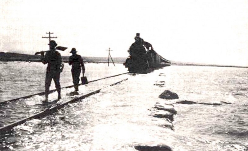 The Salton Sea is the product of overrun canals but water has been in the area more often than not. CREDIT: Salton Sea History Museum