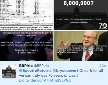 One of the anti-Semitic tweets Covert received in response to her op-ed. CREDIT: Screenshot