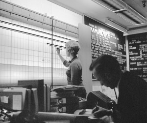 Tracking spacecraft position in the control room during the Venus flyby, 1962 CREDIT: Courtesy NASA/JPL-Caltech