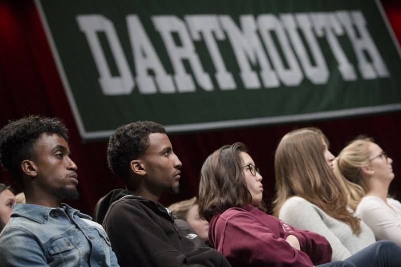 While Dartmouth College is much more diverse today than it has been in the past, it still continues to give preference to legacy applicants nearly 100 years after it became the first major college to adopt the practice. CREDIT: AP Photo/John Minchillo