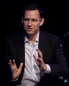 Peter Thiel, giving the keynote speech during the StartOut LGBT Entrepreneurship Awards Thursday, March 8, 2012, in San Francisco. CREDIT: AP Photo/Ben Margot