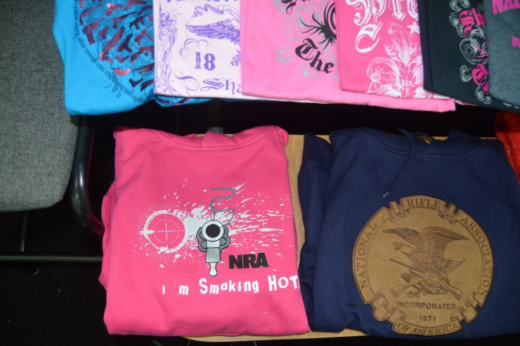 Pink shirts declared “I’m smoking hot” and “High caliber girl.”