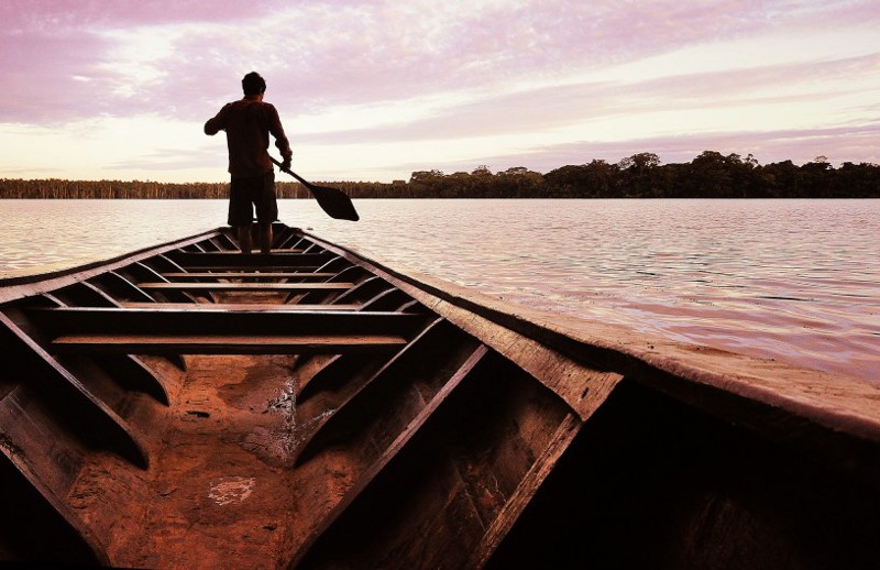 The Tambopata River, which traverses the Tambopata National Reserve in Madre de Dios. CREDIT: FLICKR/Esbux