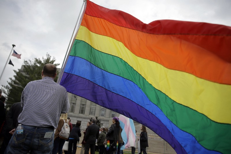 An LGBT rights supporter in Jefferson City, Mo. CREDIT: AP PHOTO/JEFF ROBERSON