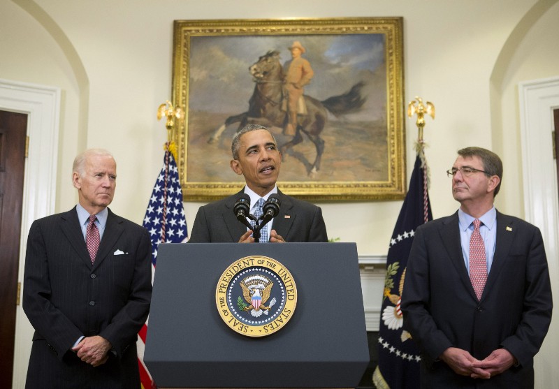 President Barack Obama speaks in the Roosevelt Room of the White House in Washington, Tuesday, Feb. 23, 2016, to discuss the detention center at Guantanamo Bay, Cuba. CREDIT: AP PHOTO/PABLO MARTINEZ MONSIVAIS