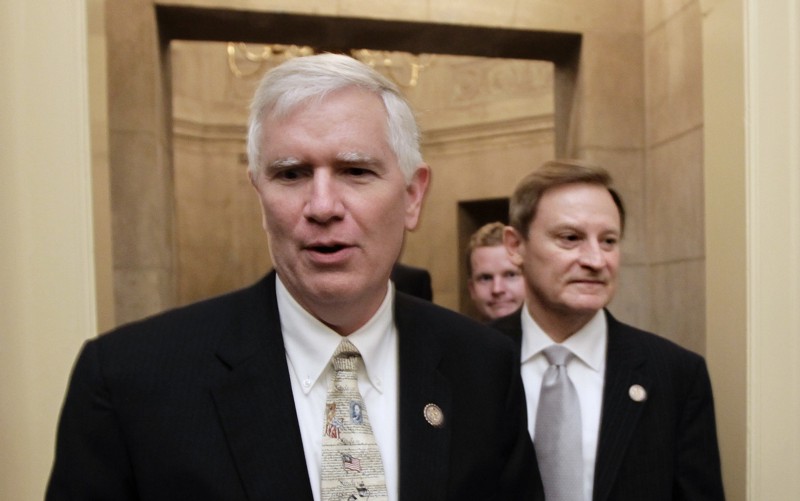 Rep. Mo Brooks, left, in 2011. CREDIT: AP PHOTO/J. SCOTT APPLEWHITE, FILE