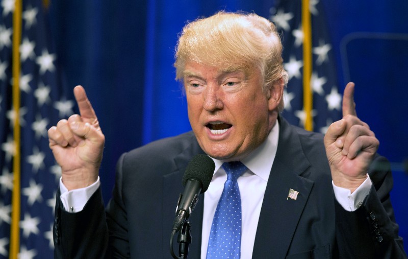Republican presidential candidate Donald Trump speaks at Saint Anselm College Monday, June 13, 2016, in Manchester, N.H. Trump attacked Hilary Clinton by name in his speech in the aftermath of the Orlando shooting. Clinton did not mention Trump by name in her speech an hour earlier. During the national security speech, Trump repeatedly criticized Clinton’s immigration plan, her attempts to tighten the nation’s gun control laws and for not using the phrase “radical Islamic terrorism” when describing recent attackers. CREDIT: AP PHOTO/JIM COLE