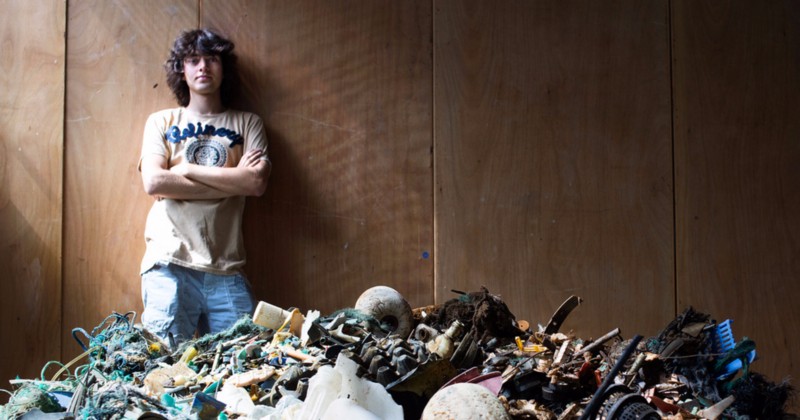 Boyan Slat wants to start the largest ocean clean up ever with the help of nets and ocean currents. He began testing his prototype this month. CREDIT: THE OCEAN CLEANUP