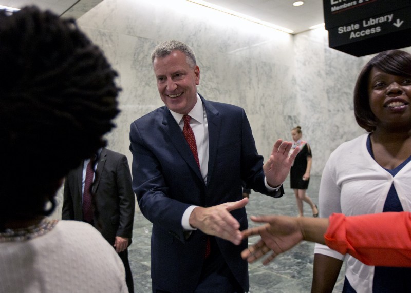 New York City Mayor Bill de Blasio CREDIT: AP PHOTO/MIKE GROLL