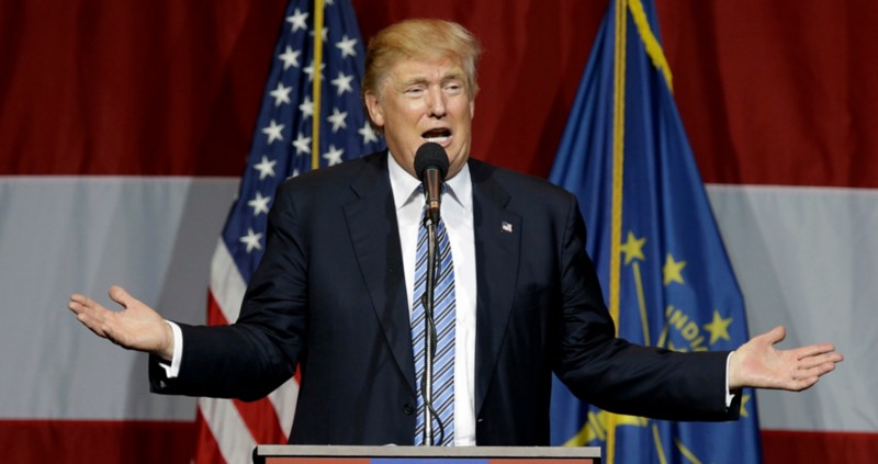 Republican presidential candidate Donald Trump speaks at a rally in Westfield, Ind., Tuesday, July 12, 2016 CREDIT: AP PHOTO/MICHAEL CONROY