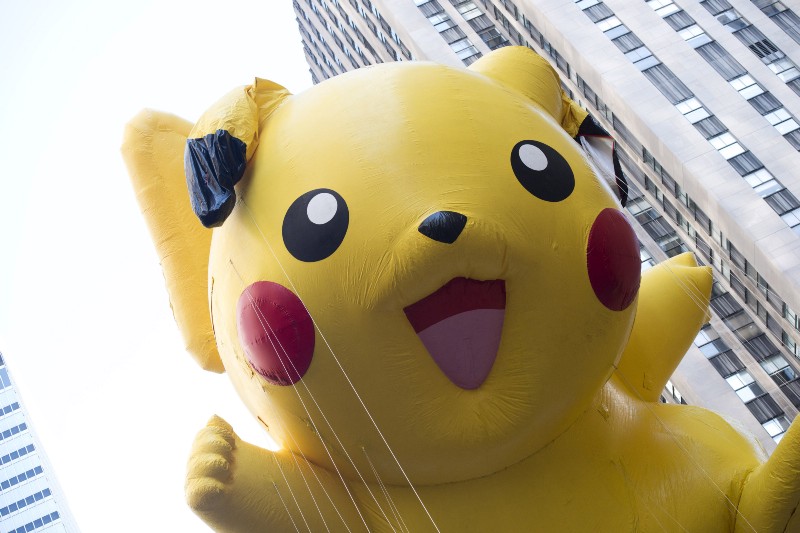 The Pikachu balloon floats in the Macy’s Thanksgiving Day Parade in New York in New York, 2012. CREDIT: AP PHOTO/CHARLES SYKES