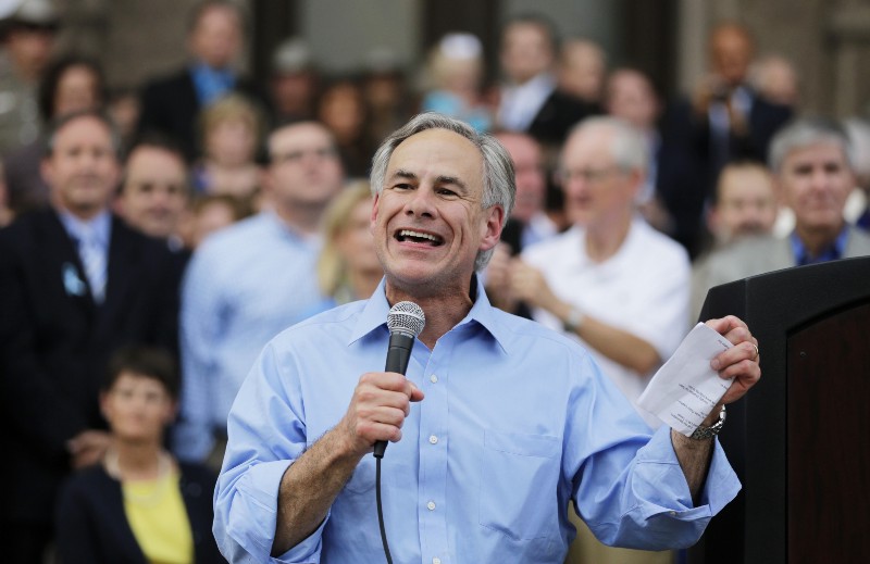 Texas Attorney General, now Governor, Greg Abbott speaks during an anti-abortion rally at the Texas Capitol, in Austin, Texas. CREDIT: AP PHOTO/ERIC GAY