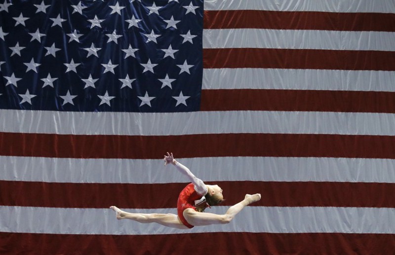 Madison Kocian competes on the balance beam during the U.S. women’s gymnastics championships, Friday, June 24, 2016, in St. Louis. CREDIT: AP Photo/Tony Gutierrez