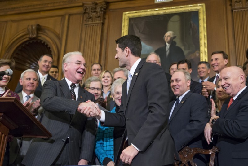 House Budget Committee Chairman Tom Price (R-GA) and House Speaker Paul Ryan (R-WI) CREDIT: AP PHOTO/J. SCOTT APPLEWHITE