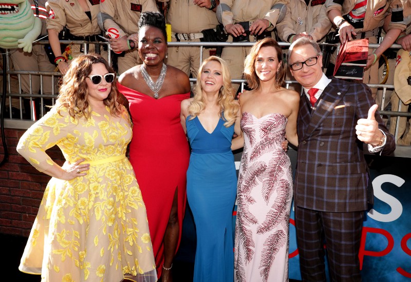 Melissa McCarthy, Leslie Jones, Kate McKinnon, Kristen Wiig, and Paul Feig are seen at the Los Angeles Premiere of Columbia Pictures’ Ghostbusters at TCL Chinese Theatre on Saturday, July 9, 2016, in Los Angeles. CREDIT: PHOTO BY ERIC CHARBONNEAU/INVISION FOR SONY/AP IMAGES