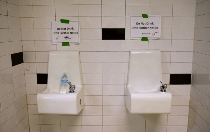 Water fountains at a high school in Flint, Michigan CREDIT: AP PHOTO/CAROLYN KASTER