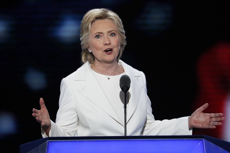 Democratic presidential nominee Hillary Clinton speaks during the final day of the Democratic National Convention in Philadelphia , Thursday, July 28, 2016. CREDIT: AP PHOTO/J. SCOTT APPLEWHITE