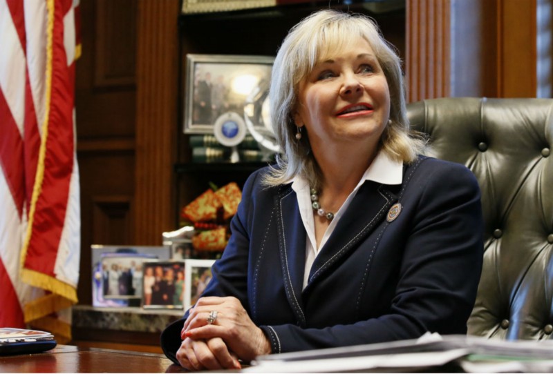 Oklahoma Gov. Marry Fallin (R), co-chair of the Republican platform committee. CREDIT: AP PHOTO/SUE OGROCKI