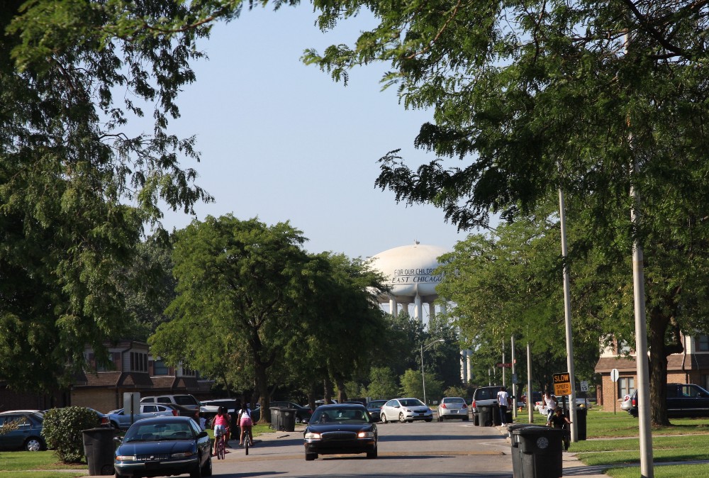Aster Ave., one of the main thoroughfares cutting through West Calumet Complex. CREDIT: EAST CHICAGO SOURCE