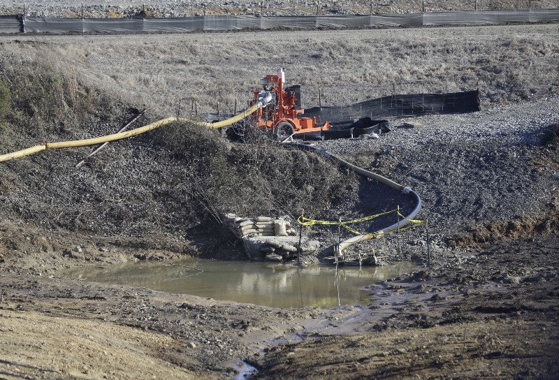 A drainage pipe that was the original culprit of the coal ash spill is seen at the Dan River Steam Station in Eden, N.C. CREDIT: AP Photo/Gerry Broome, File