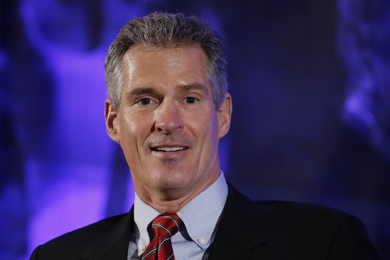 Former Massachusetts Senator Scott Brown (R) CREDIT: AP Photo/Matt Rourke