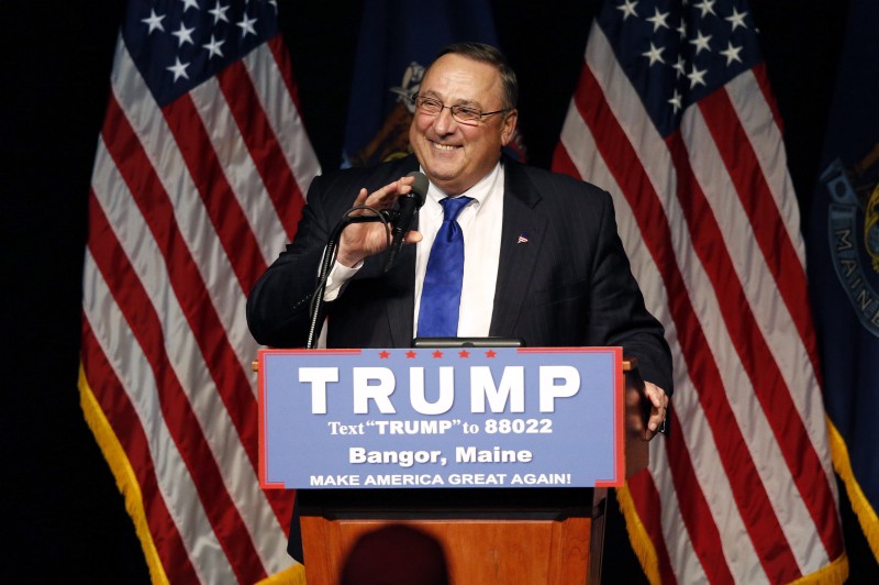 Governor Paul LePage (R-ME) at a June campaign rally CREDIT: AP PHOTO/ROBERT F. BUKATY