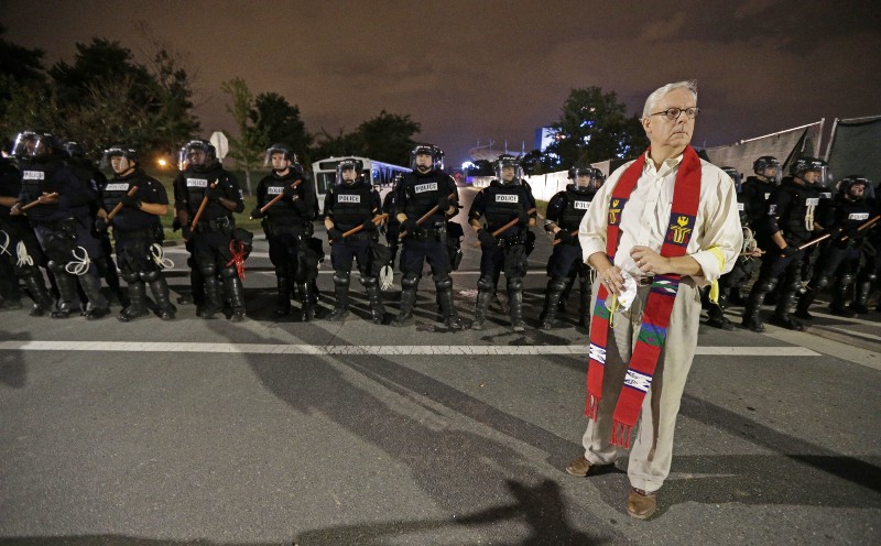 Protesters of all races converged in the streets of Charlotte, North Carolina this week. CREDIT: AP Photo/Chuck Burton
