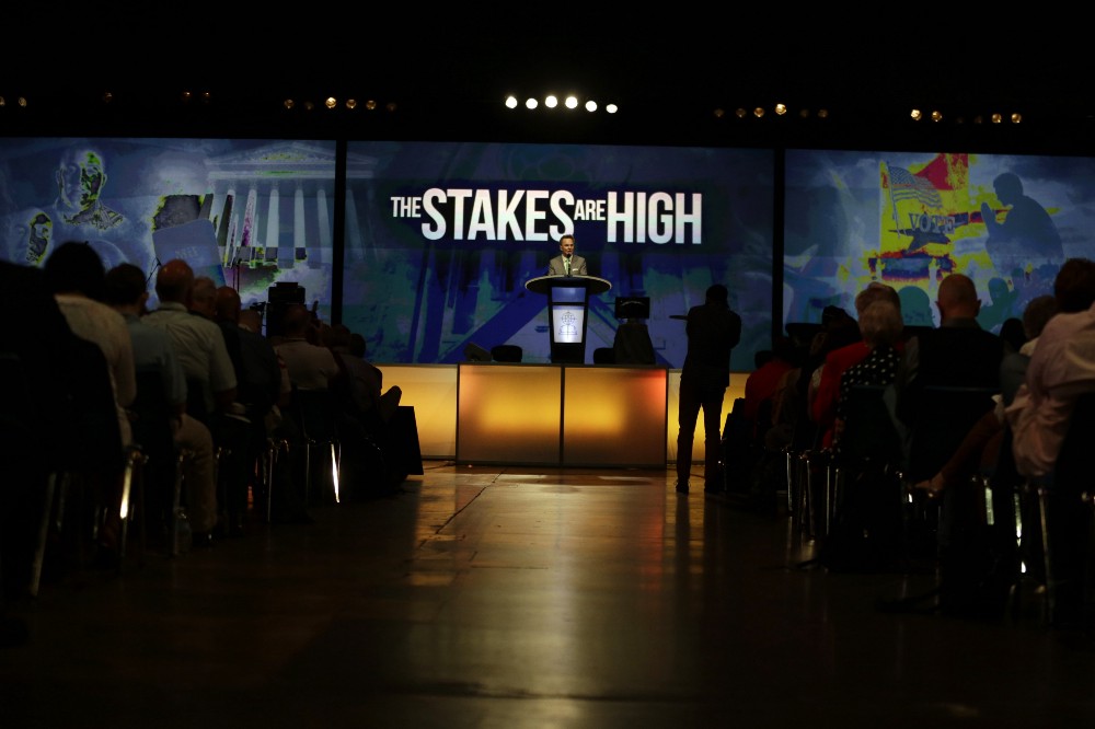 Just days after the Orlando shooting, outgoing Southern Baptist President Ronnie Floyd told his fellow evangelical Christians that they should be “integrating your faith on the front lines of our culture in everything you do daily regardless of where you are.” CREDIT: AP PHOTO/JEFF ROBERSON