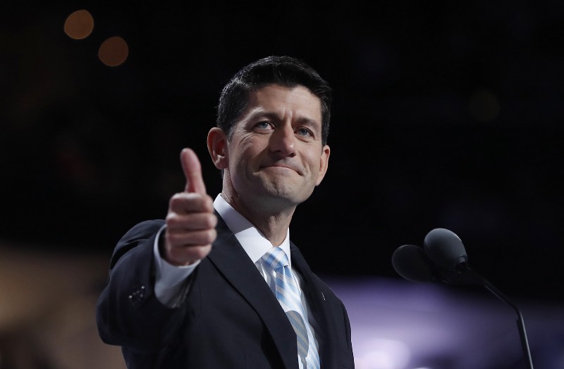 Republican Speaker of the House Paul Ryan (WI) speaking at the Republican National Convention. CREDIT: AP Photo/Carolyn Kaster