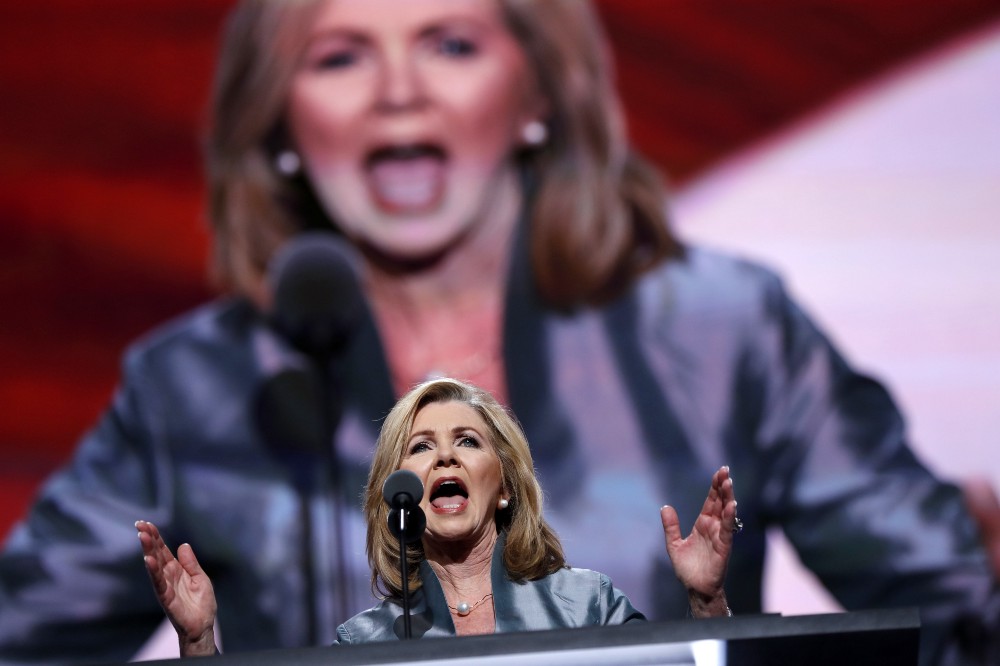 Rep. Marsha Blackburn, R-Tenn., speaks during the final day of the Republican National Convention in Cleveland, Thursday, July 21, 2016. CREDIT: AP Photo/Carolyn Kaster