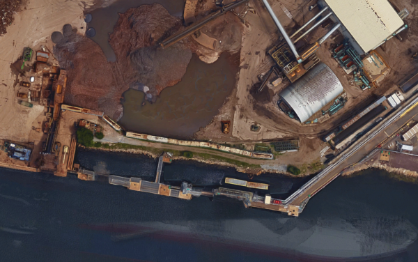 An aerial view of the terminal, which extends to the banks of the Mystic River. CREDIT: GOOGLE MAPS