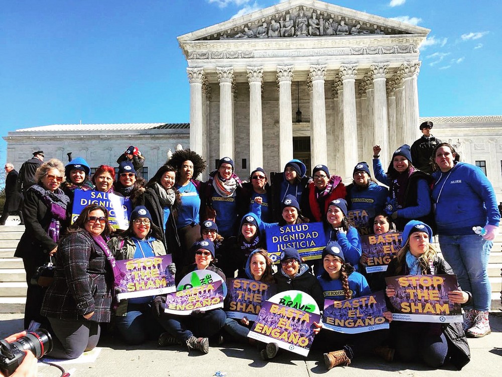 Activists protesting for abortion access at the Supreme Court CREDIT: All*Above All