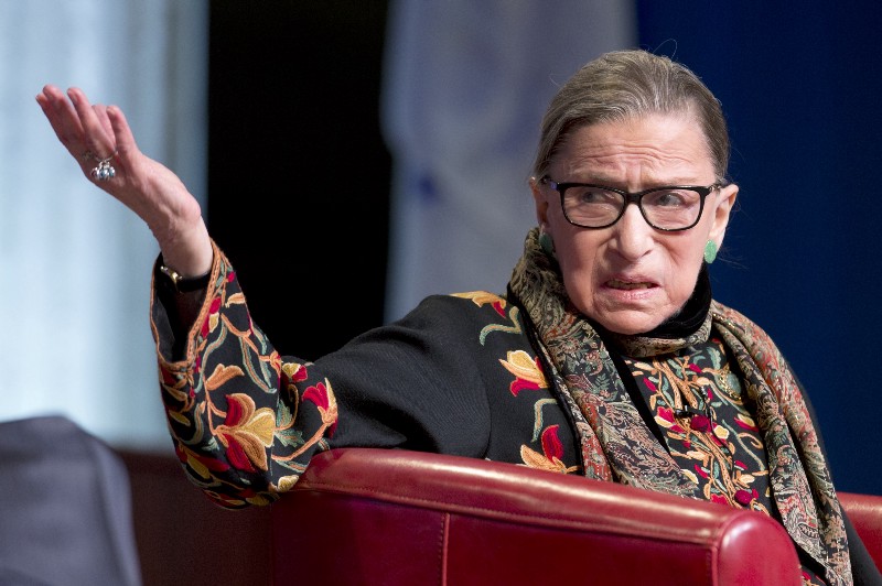 The Notorious RBG is not amused. (CREDIT: AP PHOTO/MICHAEL DWYER)
