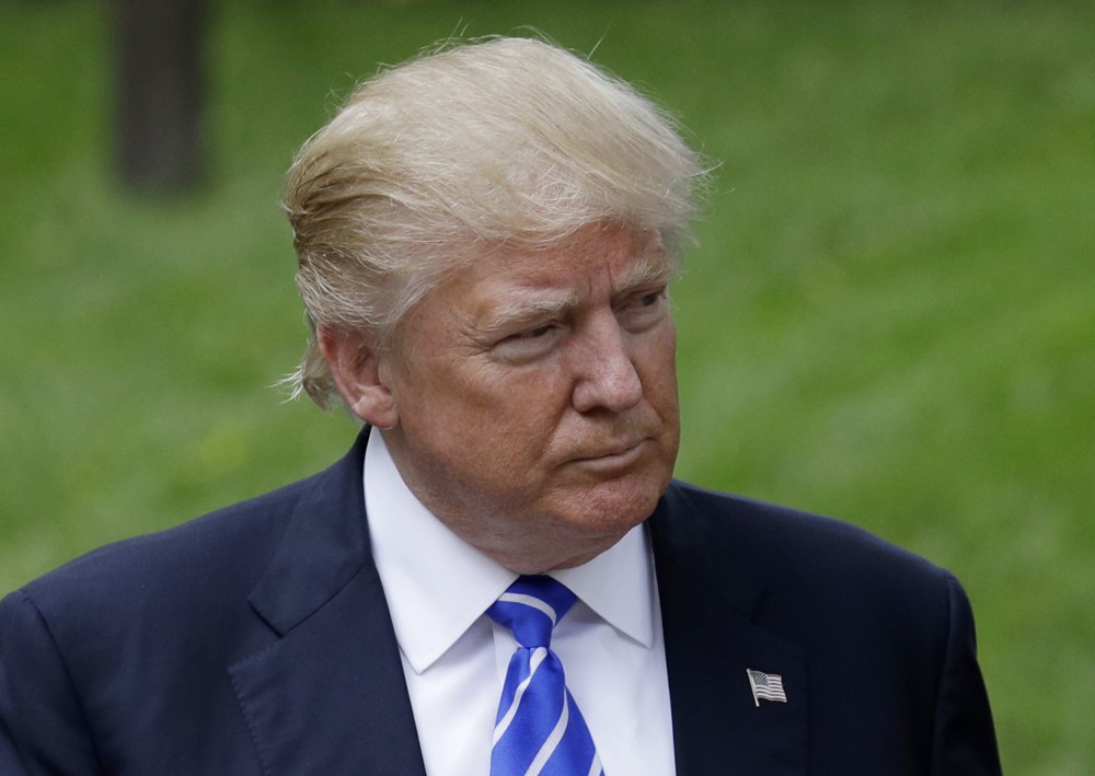 Republican presidential candidate Donald Trump visits the Gerald R. Ford Presidential Museum, Friday, Sept. 30, 2016, in Grand Rapids, Mich. CREDIT: AP Photo/John Locher