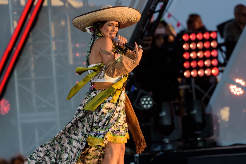 Lila Downs performs at RiseUp As One on Saturday, Oct. 15, in San Diego. CREDIT: Alan Hess/Invision/AP