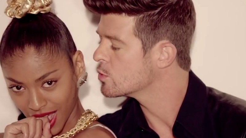 Robin Thicke’s song “Blurred Lines” came under fire for having lyrics that promoted rape culture. CREDIT: Screengrab