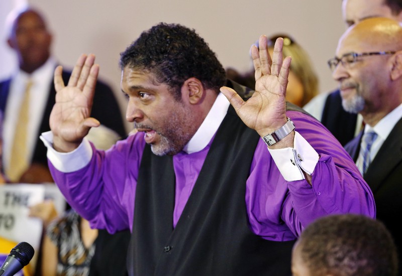 North Carolina NAACP president, Rev. William Barber. CREDIT: AP Photo/Steve Helber