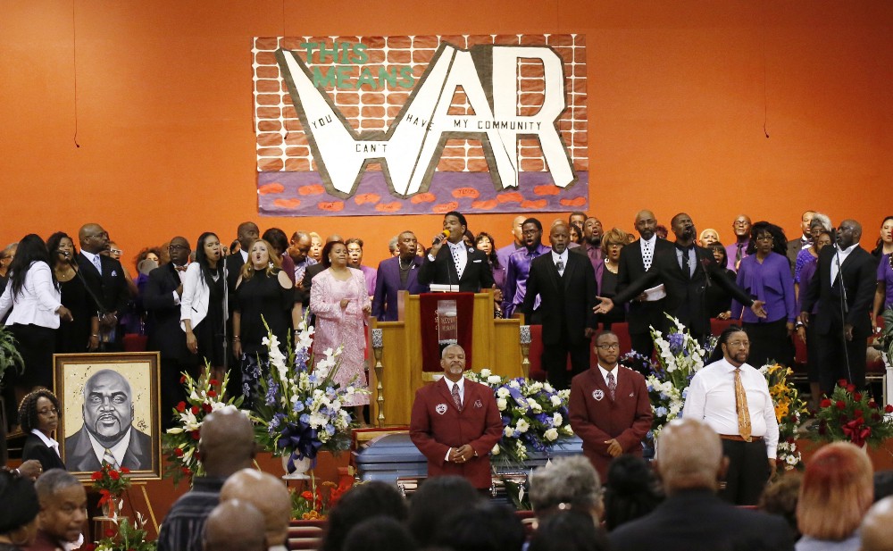 A scene from Terence Crutcher’s funeral. CREDIT: AP Photo/Sue Ogrocki