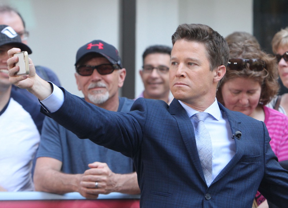 Billy Bush seen on Access Hollywood Live in New York City on May 8, 2015. CREDIT: RW/MediaPunch/IPX