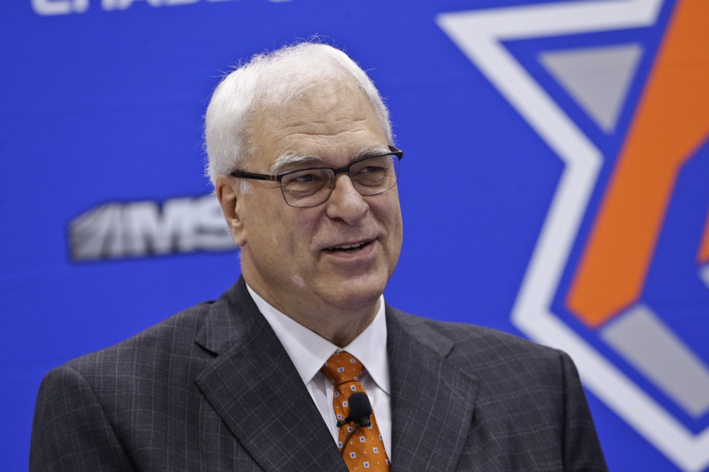 New York Knicks president Phil Jackson. Friday, June 3, 2016, in Tarrytown, N.Y. CREDIT: Frank Franklin II, AP