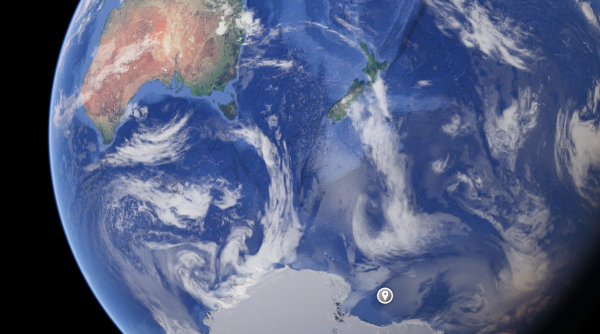 The Ross Sea is a large bay off the coast of Antarctica, southeast of New Zealand. CREDIT: Google Earth