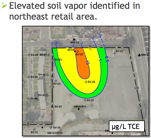 An image of the second plume of contaminated water from a HACLA board presentation