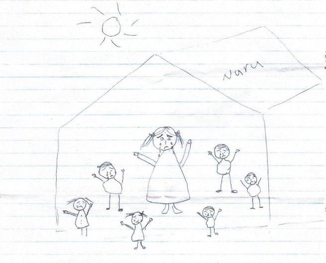 A drawing by a 16-year-old girl from Iran on Nauru. CREDIT: Amnesty International