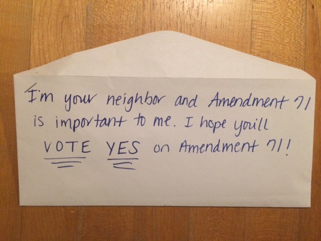 Mailers supporting Amendment 71 appear to indicate local support, but most of the funding behind the initiative comes from business interests. CREDIT: Conservation Colorado