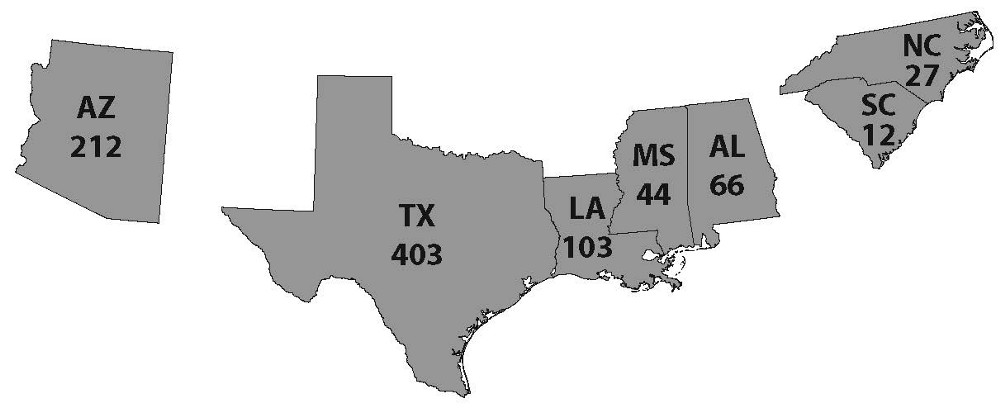Polling places eliminated since 2012 in counties once covered by the Voting Rights Act. CREDIT: Leadership Conference on Civil and Human Rights