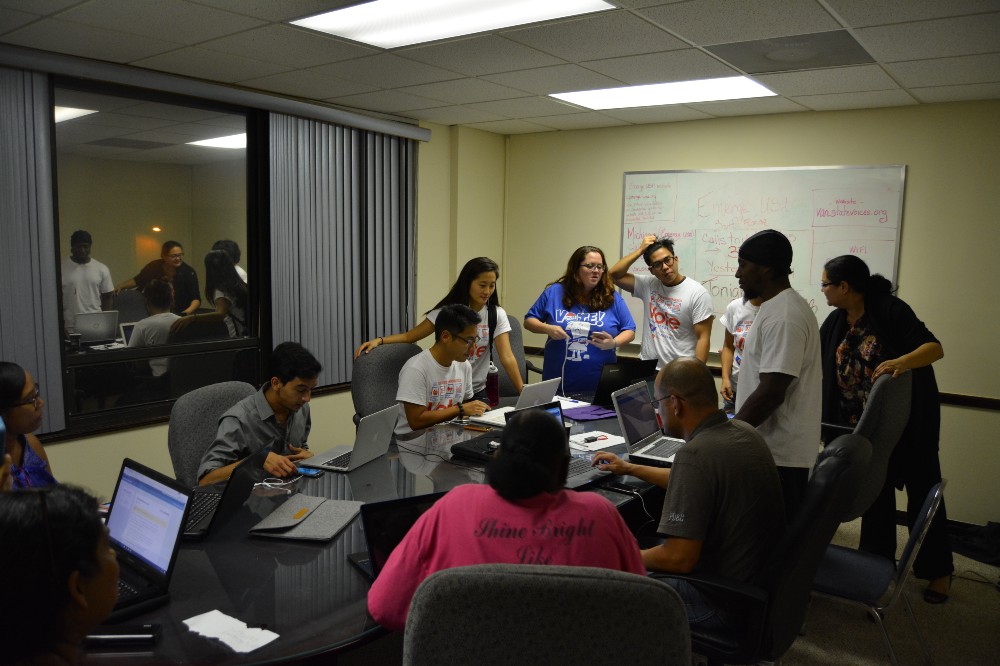 Emerge USA volunteers phonebank in Miami on Saturday. CREDIT: Kira Lerner