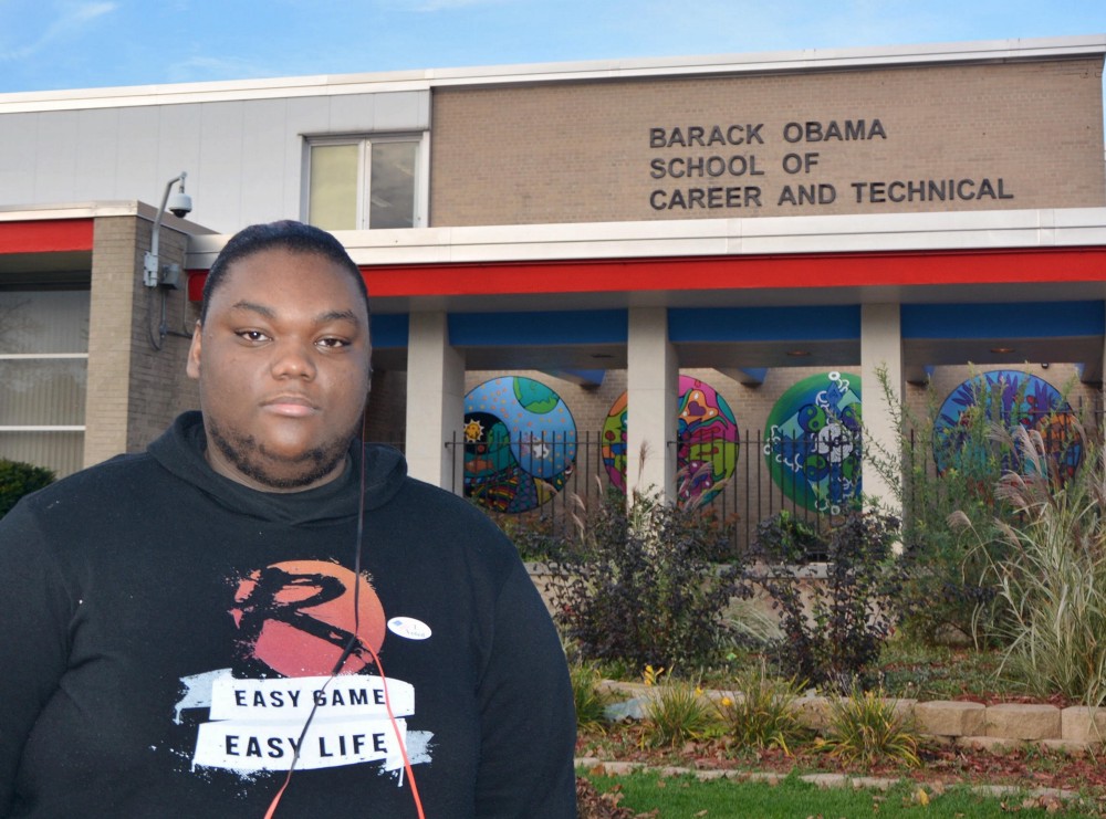 Majesty, a first-time voter who cast his ballot for Clinton. (CREDIT: Jack Jenkins/ThinkProgress)