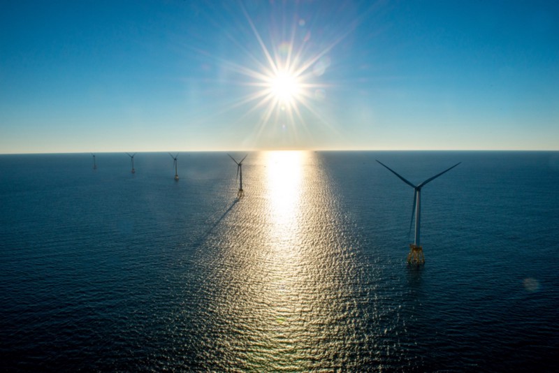The newly installed Block Island Wind Farm. CREDIT: Deepwater Wind