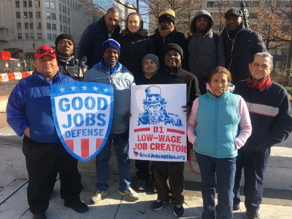 Contractors launched the “Good Jobs Defense” effort on Wednesday, December 7, 2016. CREDIT: Kira Lerner